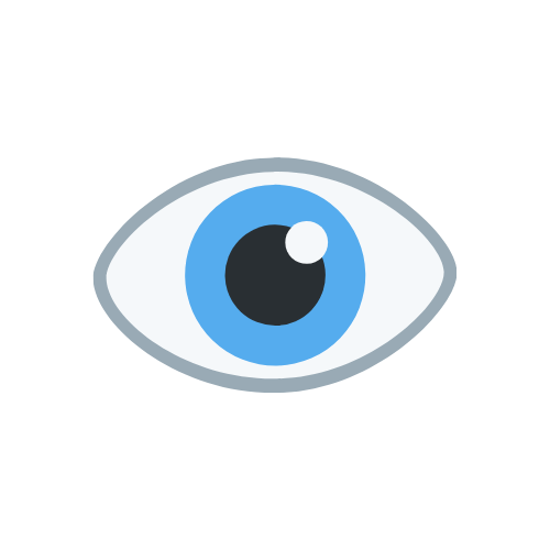 Übehack-Symbol-Sehsinn-Hack Auge, blau
