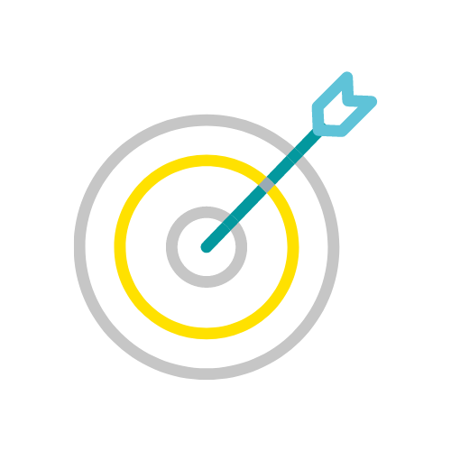 entschlossenheits-uebehack-symbol dartscheibe mit pfeil symbol